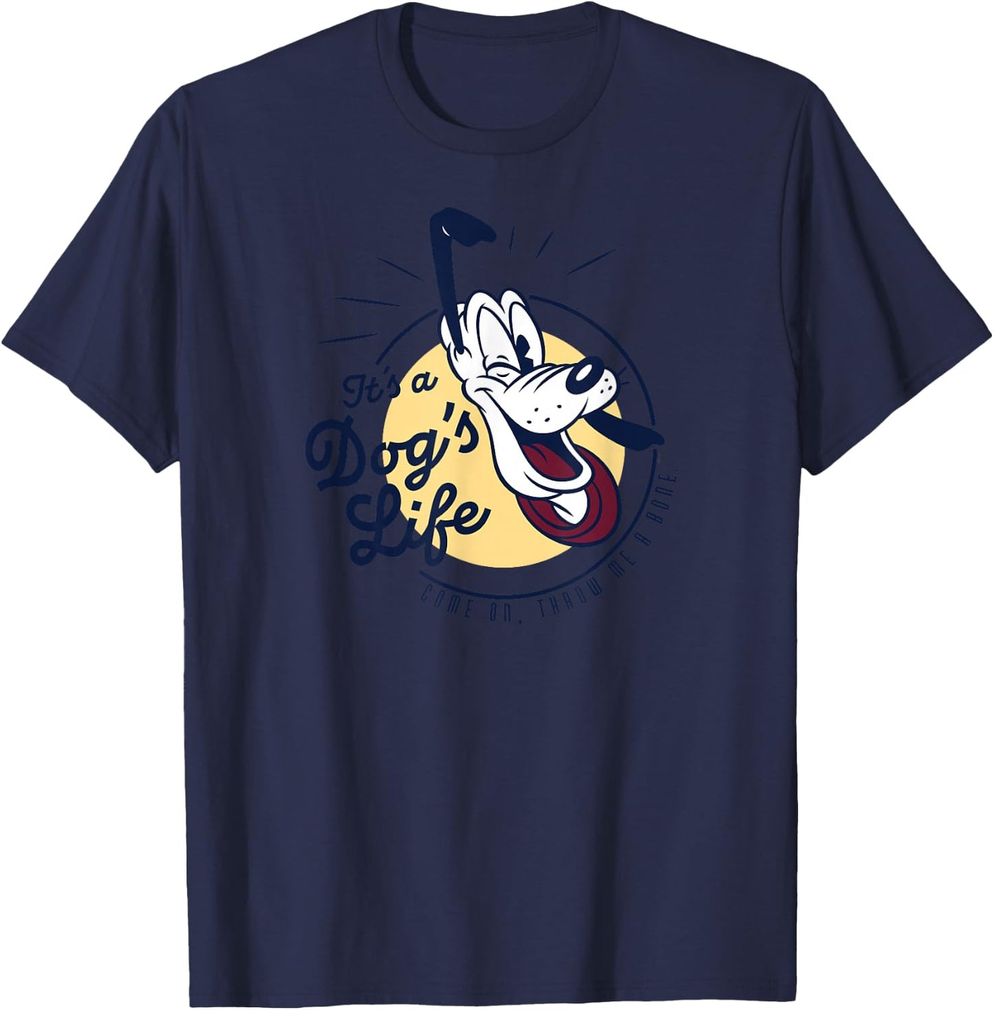 Disney Pluto It’s a Dog’s Life Retro Vintage T-Shirt - T-Shirt | Navy