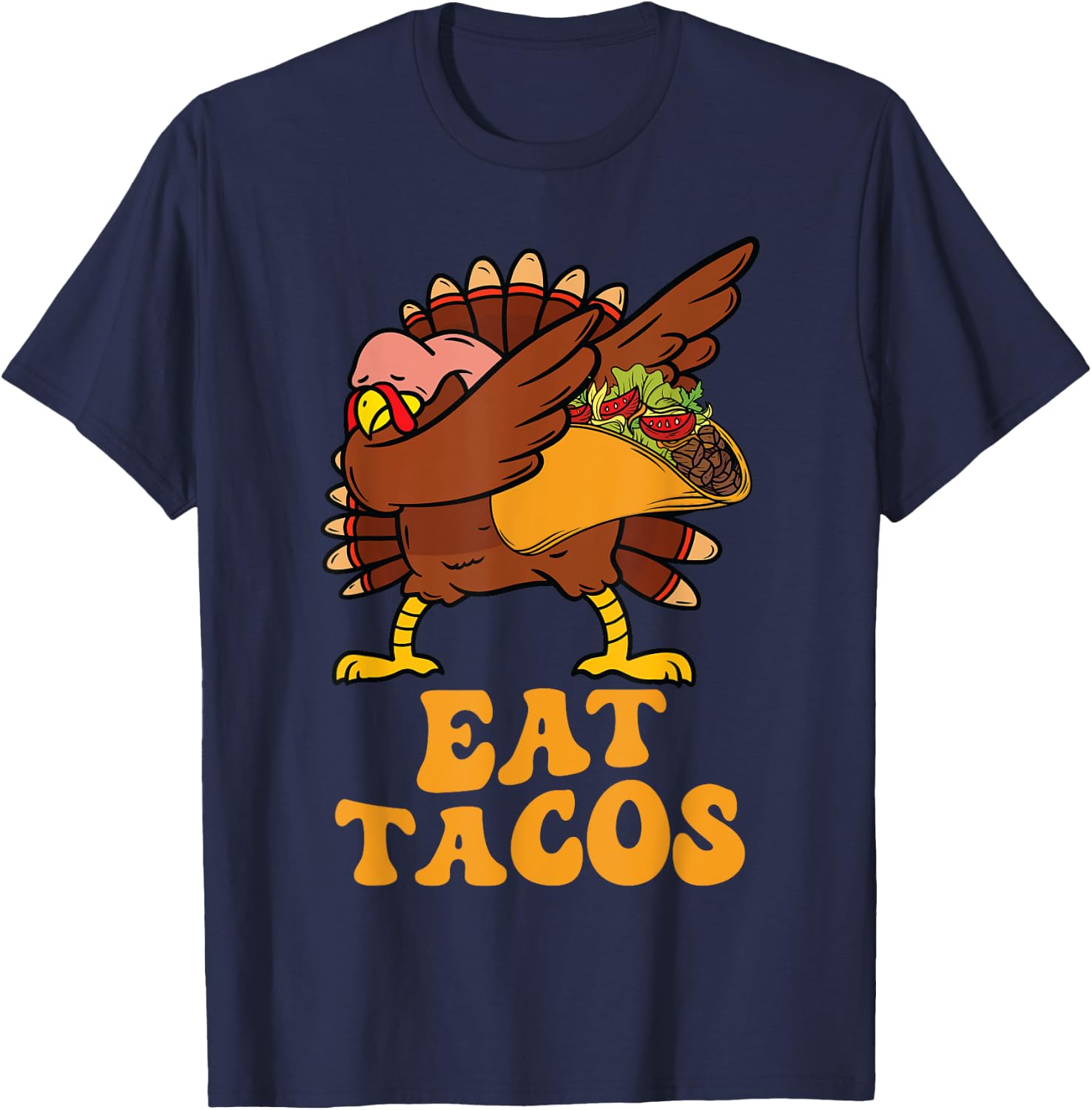 Thanksgiving Turkey Eat Tacos Funny Turkey Vegan Kids Boys T-Shirt - T-Shirt | Navy