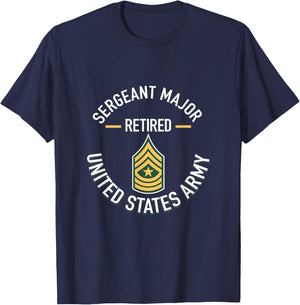 Sergeant Major SGM Retired Army Military Retirement Gifts T-Shirt - T-Shirt | Navy
