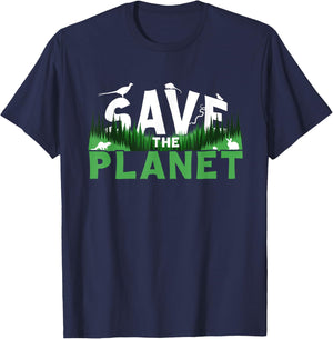 Save The Planet Ecology Environment Nature Earth Day T-Shirt - T-Shirt | Navy