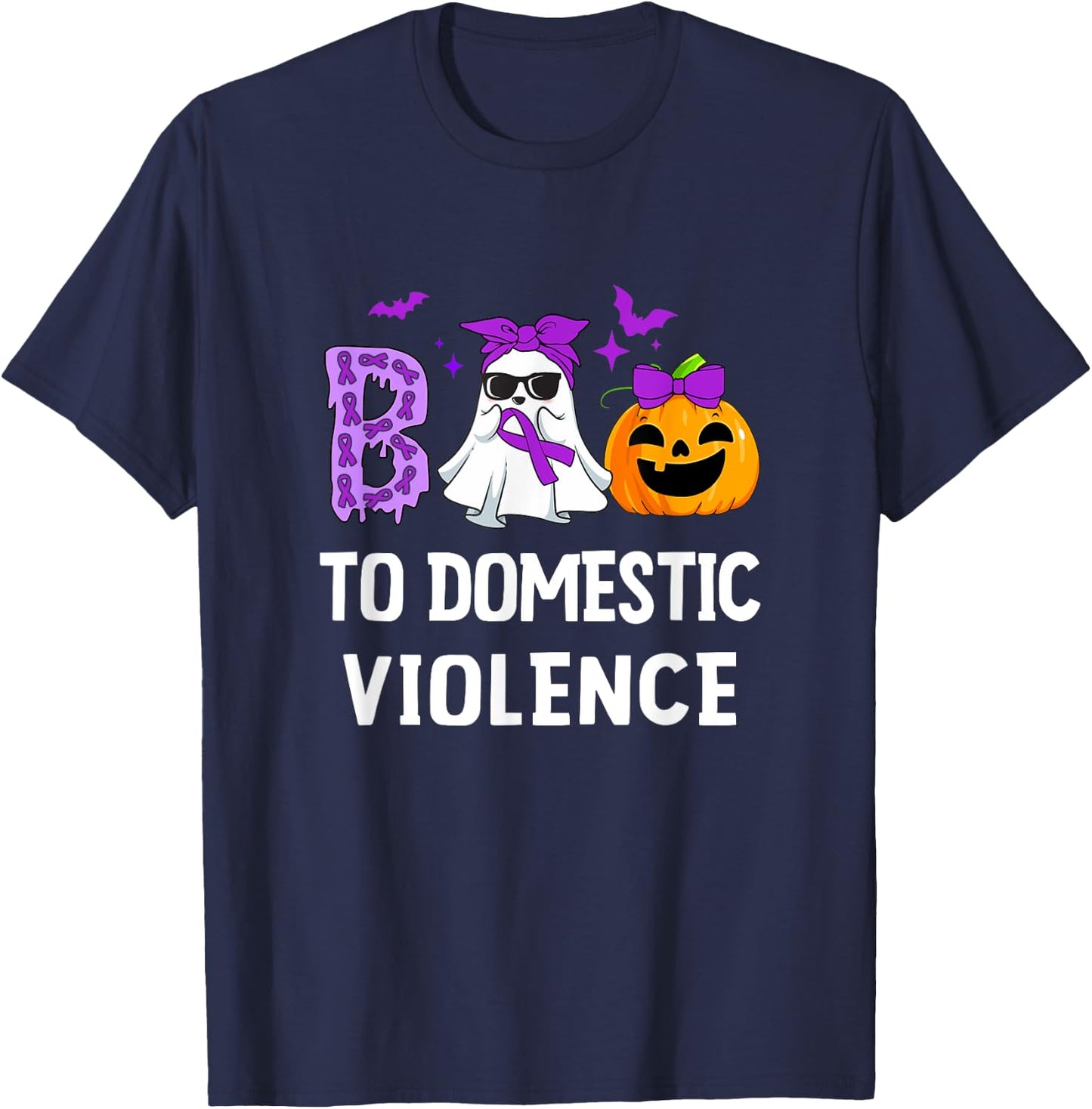 Boo To Domestic Violence Domestic Violence Awareness T-Shirt - T-Shirt | Navy