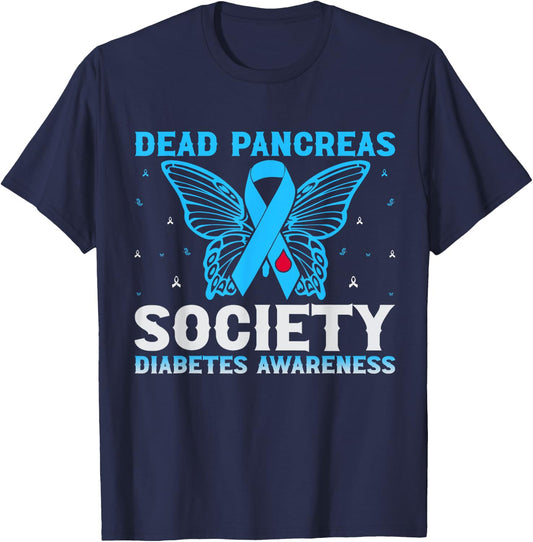 Dead Pancreas Society Diabetes Awareness T-Shirt - T-Shirt | Navy