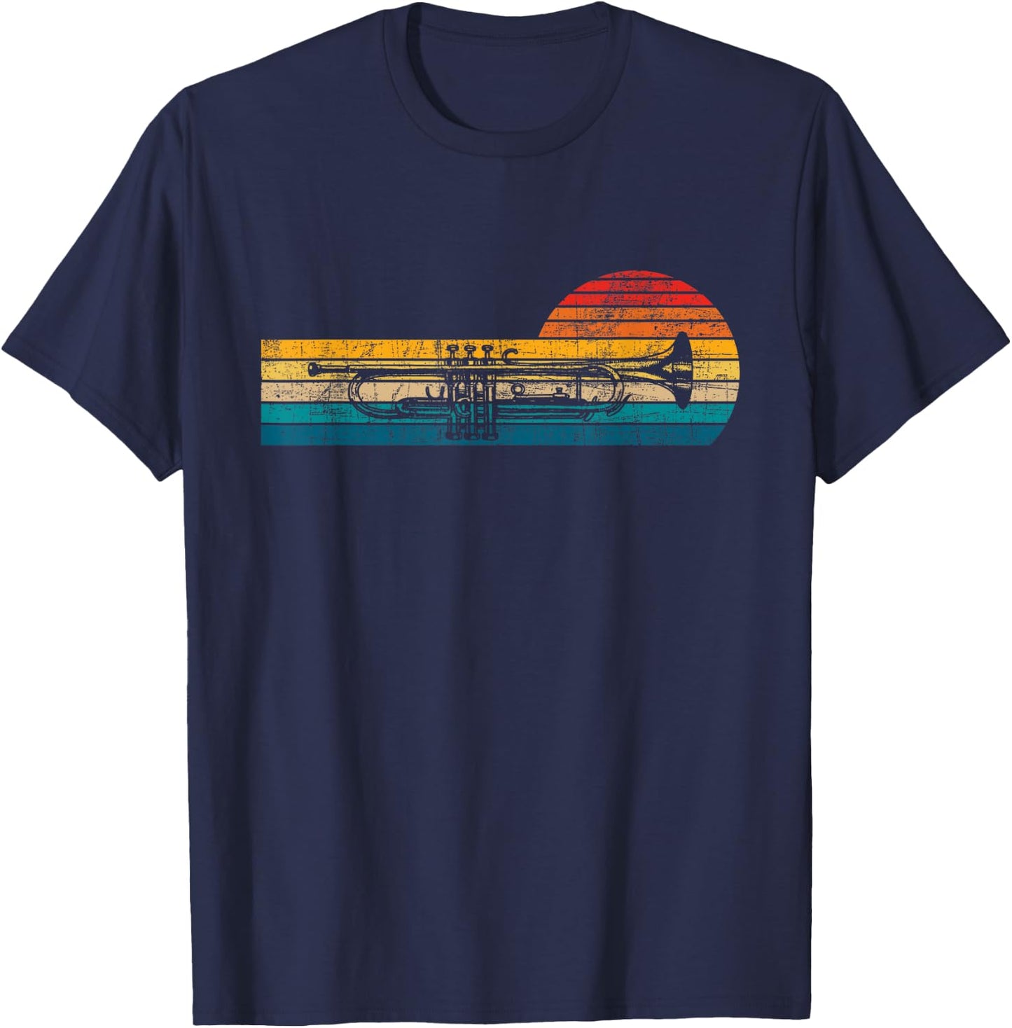 Retro Vintage Trumpet - Trumpeter Jazz Music Lover T-Shirt - T-Shirt | Navy