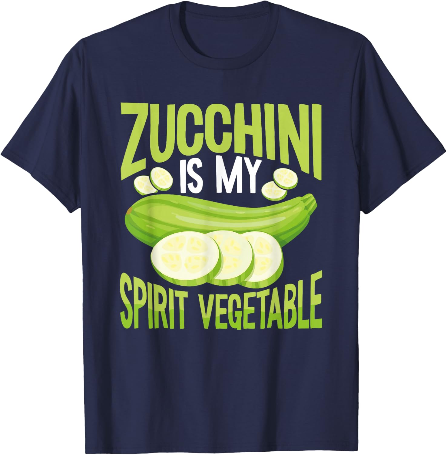 Zucchini Is My Spirit Vegetable Vegan Vegetable T-Shirt - T-Shirt | Navy