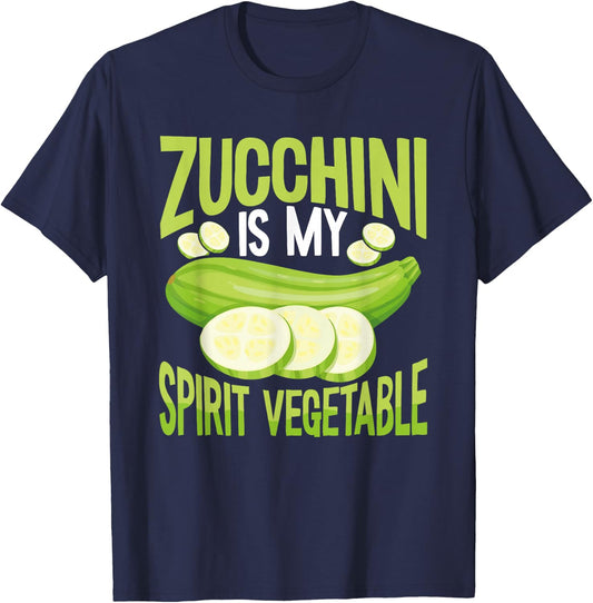 Zucchini Is My Spirit Vegetable Vegan Vegetable T-Shirt - T-Shirt | Navy