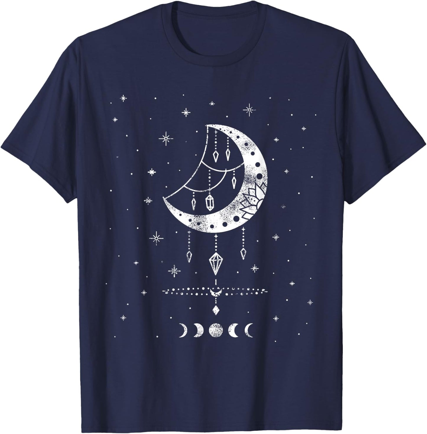 Moon Phases Magic Harmony Sacred Geometry Astrology T-Shirt - T-Shirt | Navy