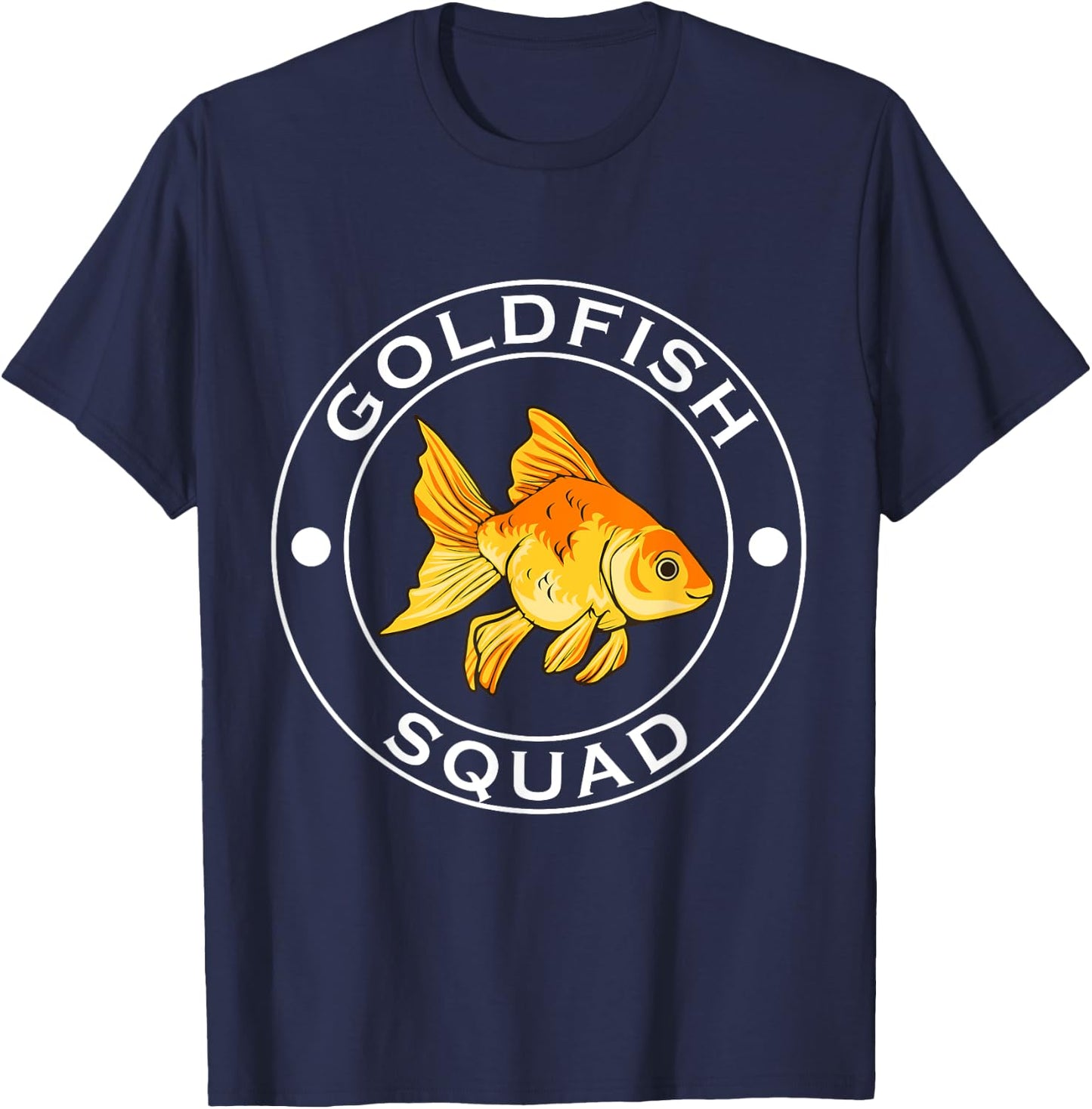 Goldfish Squad Cute Goldfish Swimming T-Shirt - T-Shirt | Navy