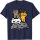 Cats Piled Up Cute Kitten Feline Women Girls Kids Toddler T-Shirt - T-Shirt | Navy