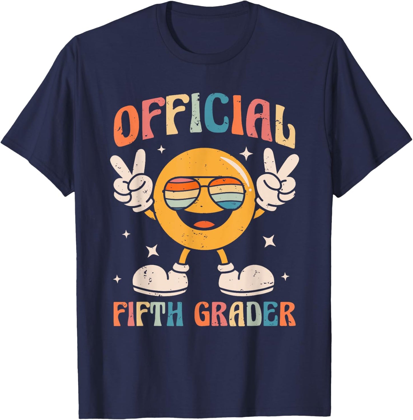 Official Fifth Grader - 5th Grade Retro Back To School Kids T-Shirt - T-Shirt | Navy
