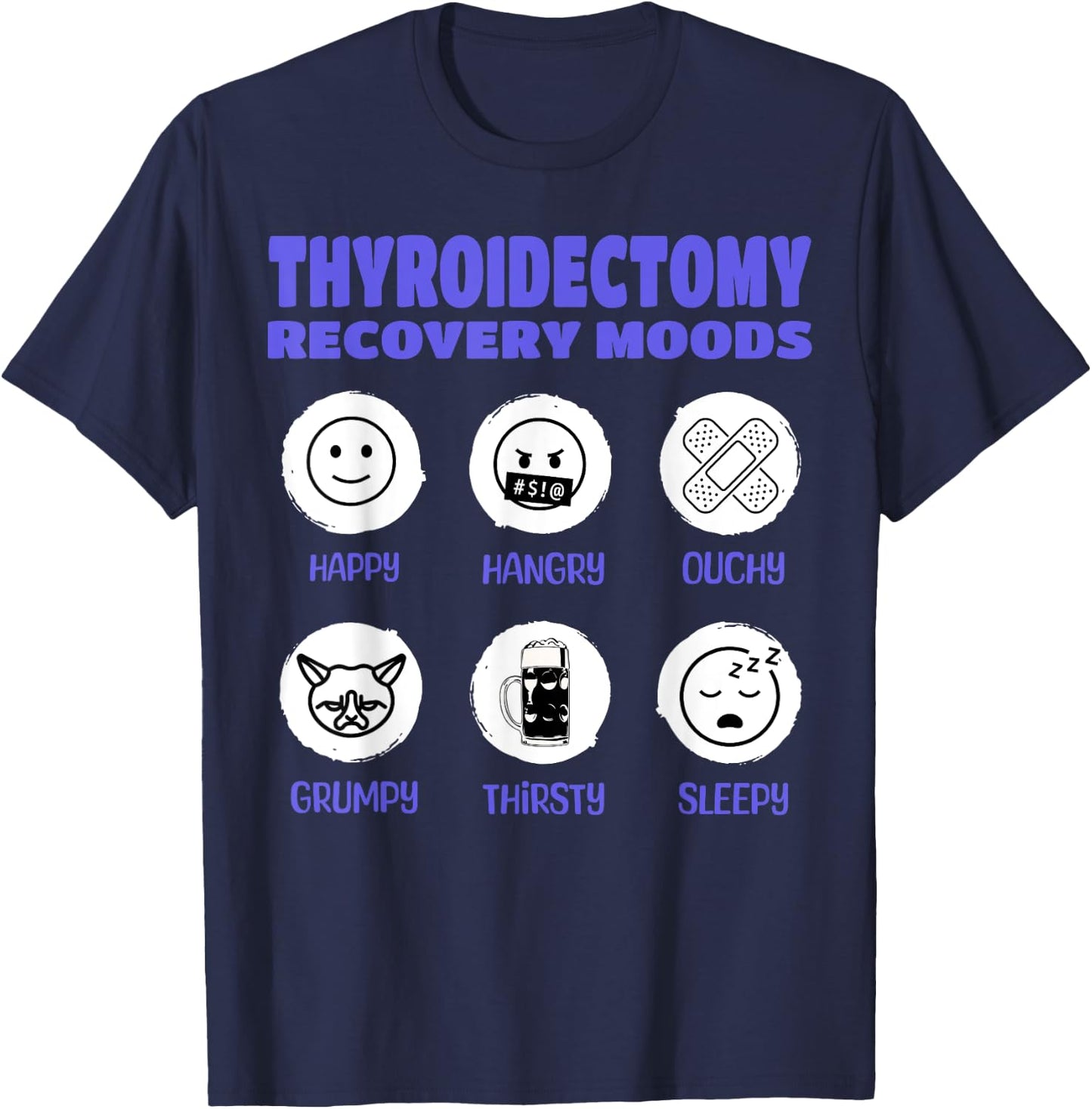 Funny Thyroidectomy And Thyroid Removal Surgery T-Shirt - T-Shirt | Navy