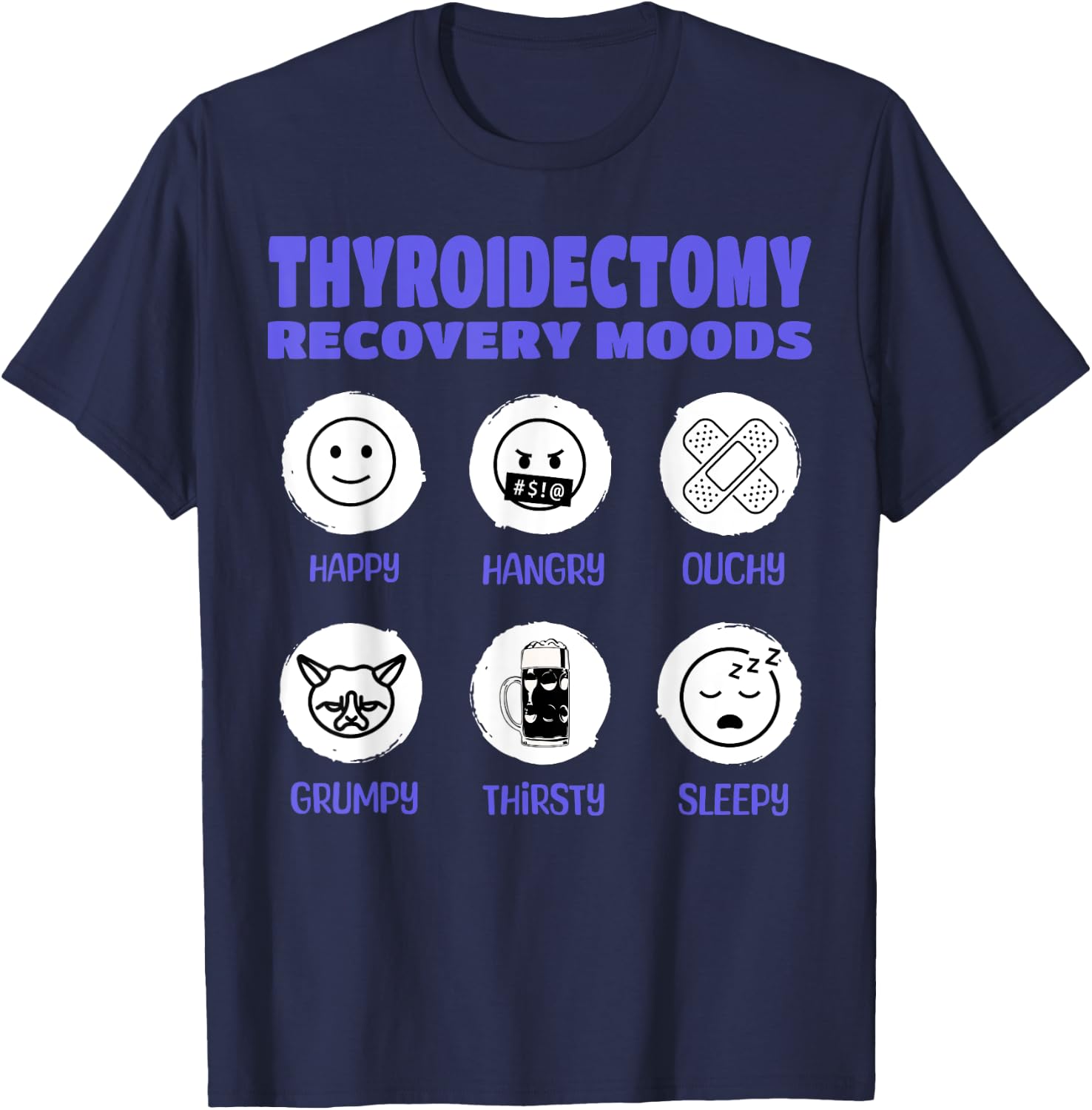 Funny Thyroidectomy And Thyroid Removal Surgery T-Shirt - T-Shirt | Navy