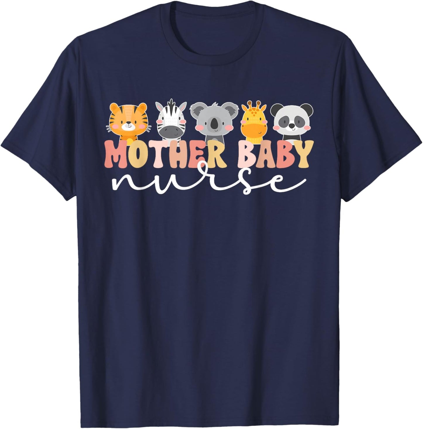 Mother Baby Nurse Boho Postpartum Nurse Mom Baby Nurse T-Shirt - T-Shirt | Navy