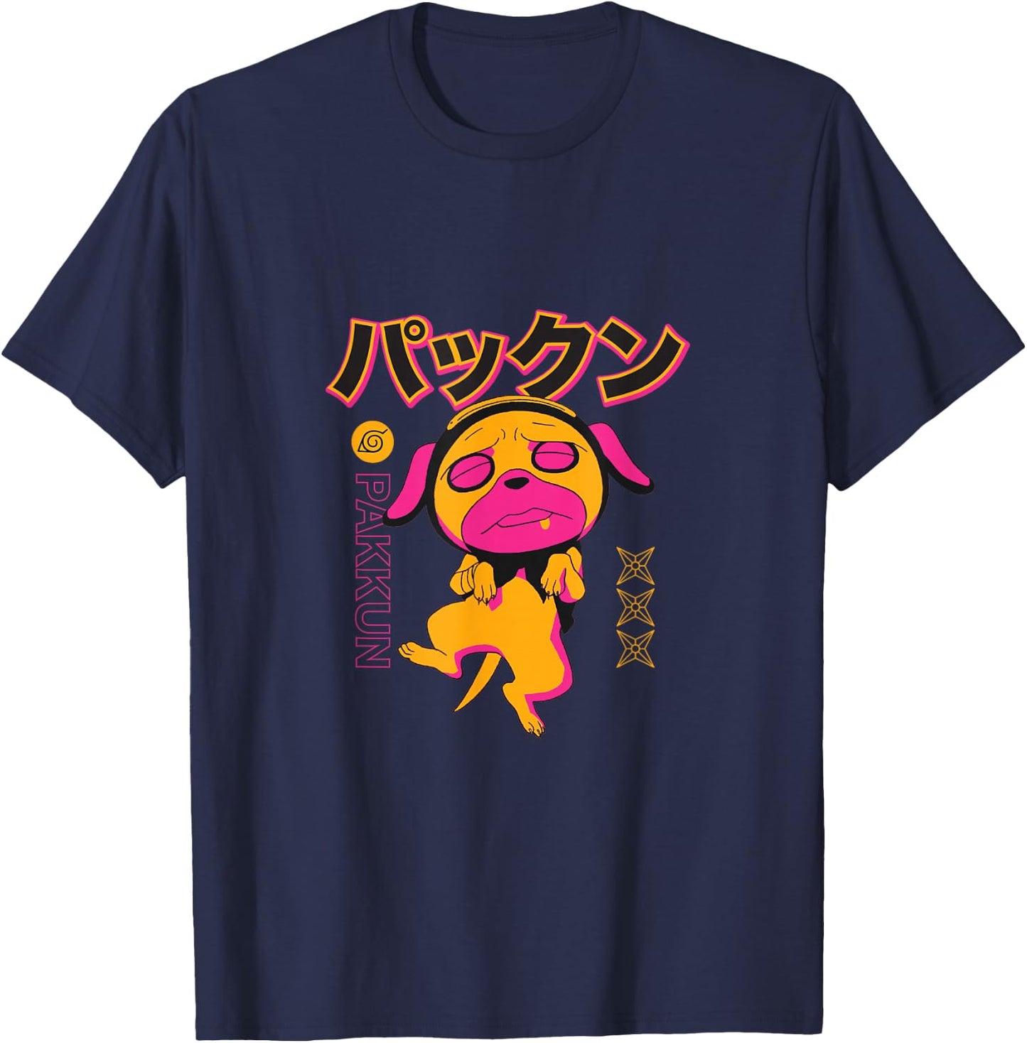 Naruto Classic Still Sleepy Pakkun Minimal Colors T-Shirt - T-Shirt | Navy