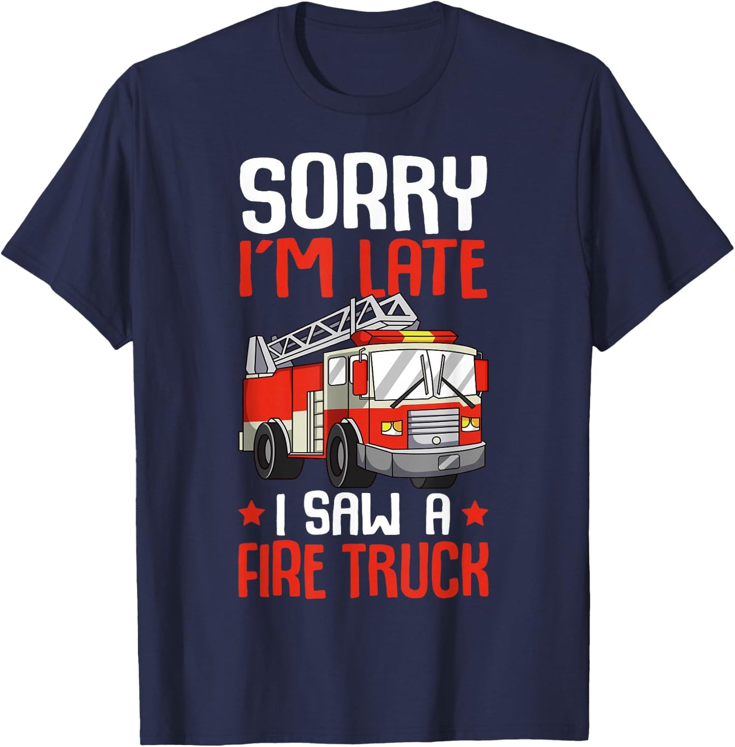 Firefighter Fireman Firefighting Kids Boys T-Shirt - T-Shirt | Navy