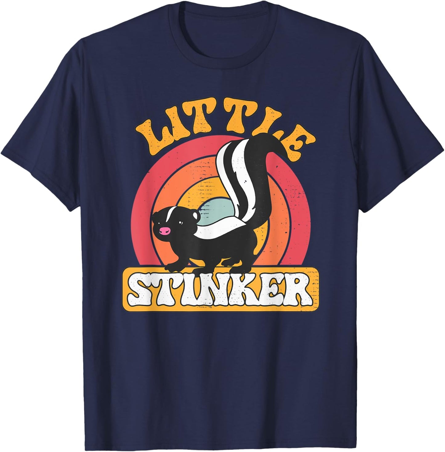 Little Stinker Skunk Pet Retro Vintage Skunk T-Shirt - T-Shirt | Navy