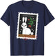 USPS Winter Woodland Animals - Rabbit Stamp T-Shirt - T-Shirt | Navy