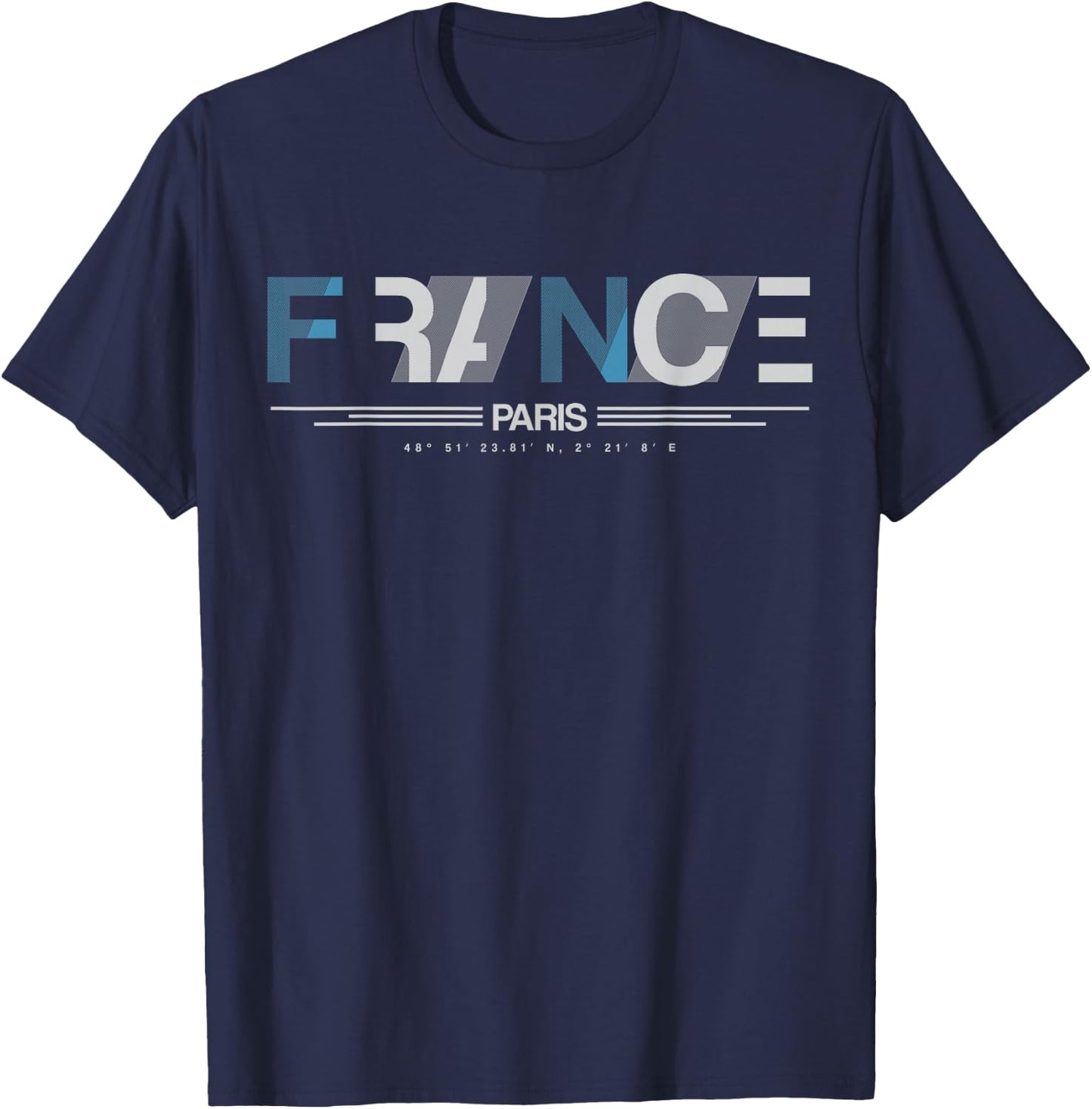 Paris France Souvenir Gifts Apparel Co. France Paris - Black, -Adults, Small, Short Sleeve, Cotton 100%, Modern Classic, Soccer, Vacation, People T-Shirt - T-Shirt | Navy