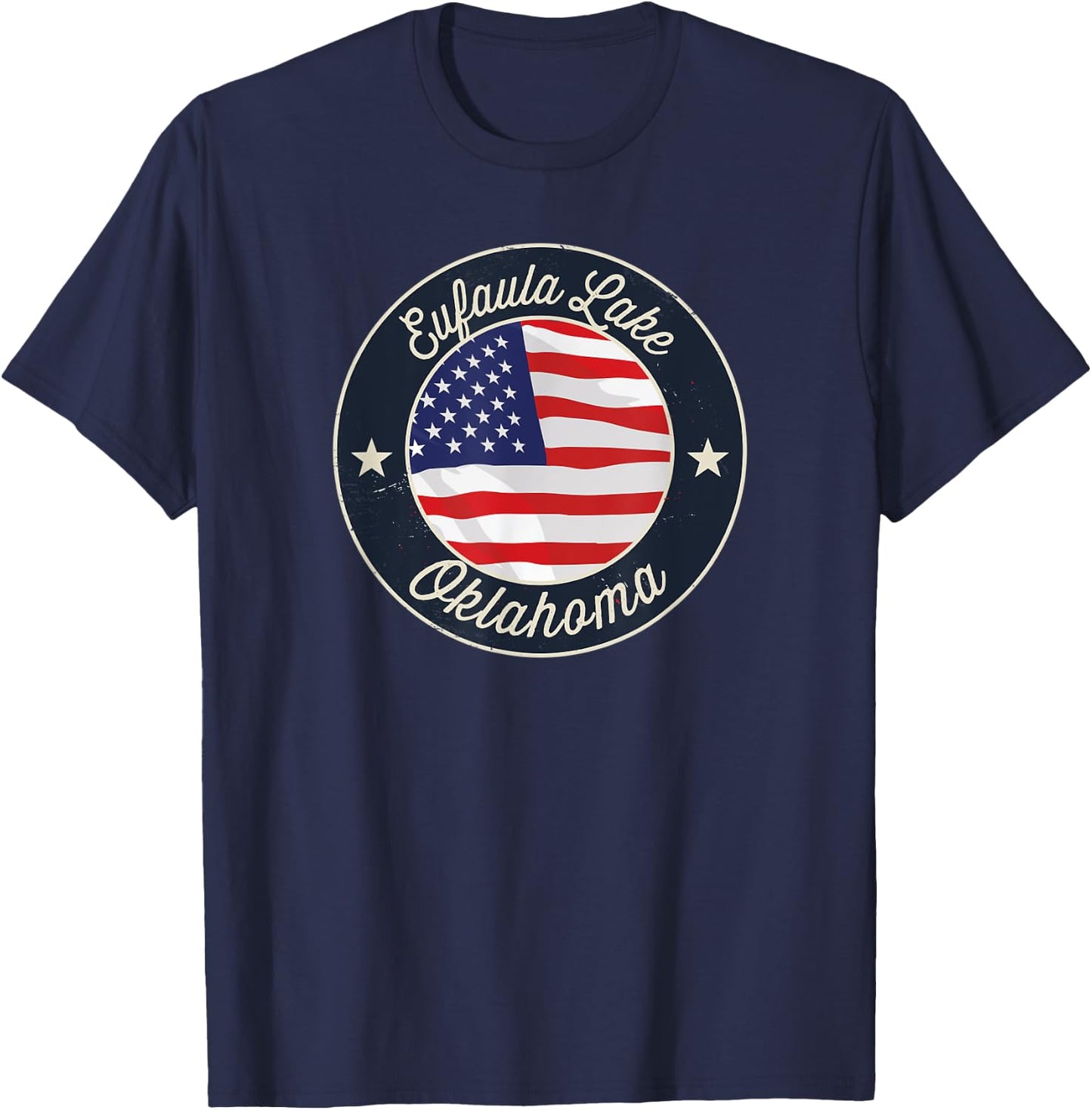 Eufaula Lake - Patriotic Oklahoma Souvenir T-Shirt - T-Shirt | Navy