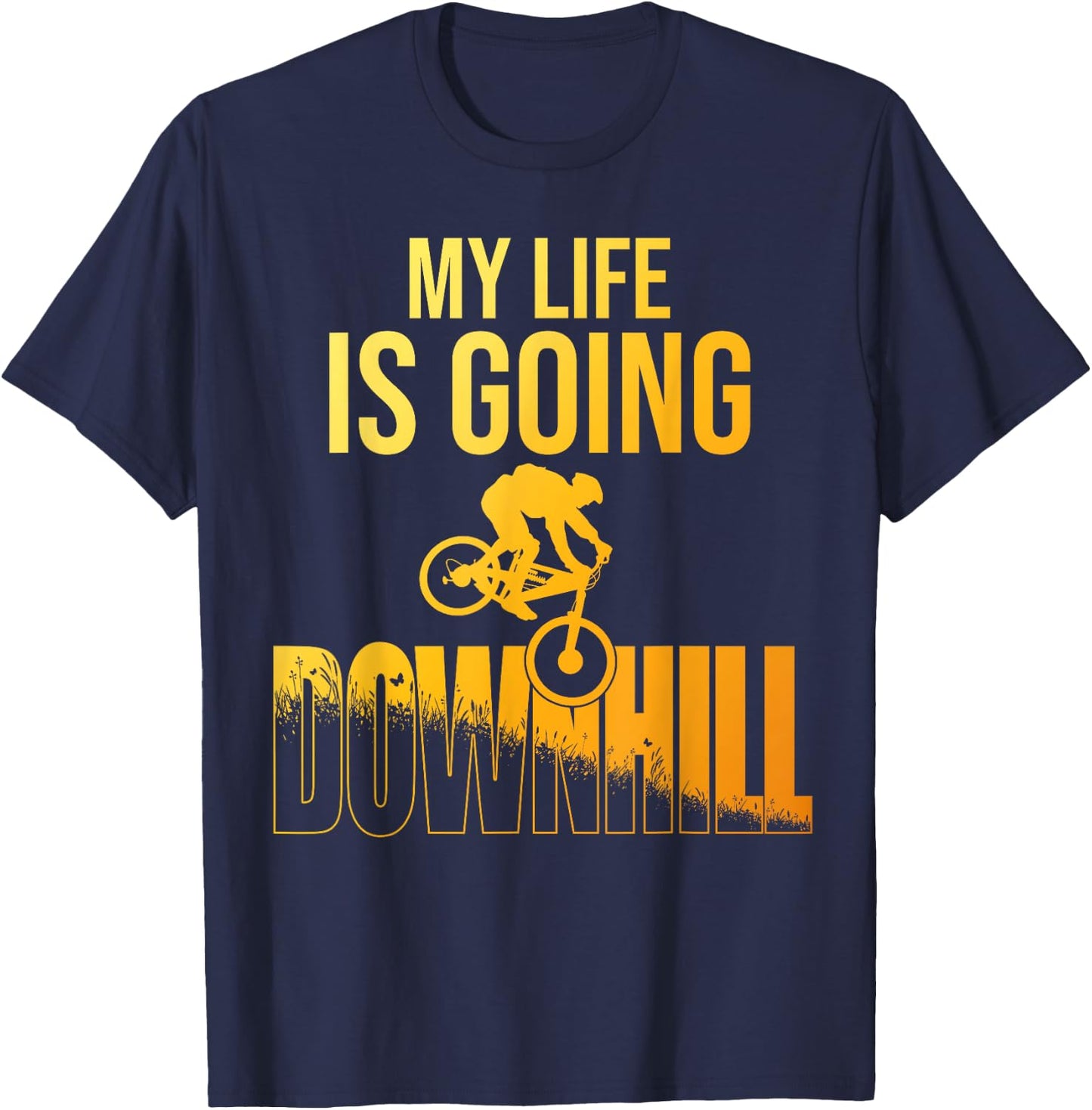 Cool Mountain Bike Art Boys Downhill Mountain Biking T-Shirt - T-Shirt | Navy