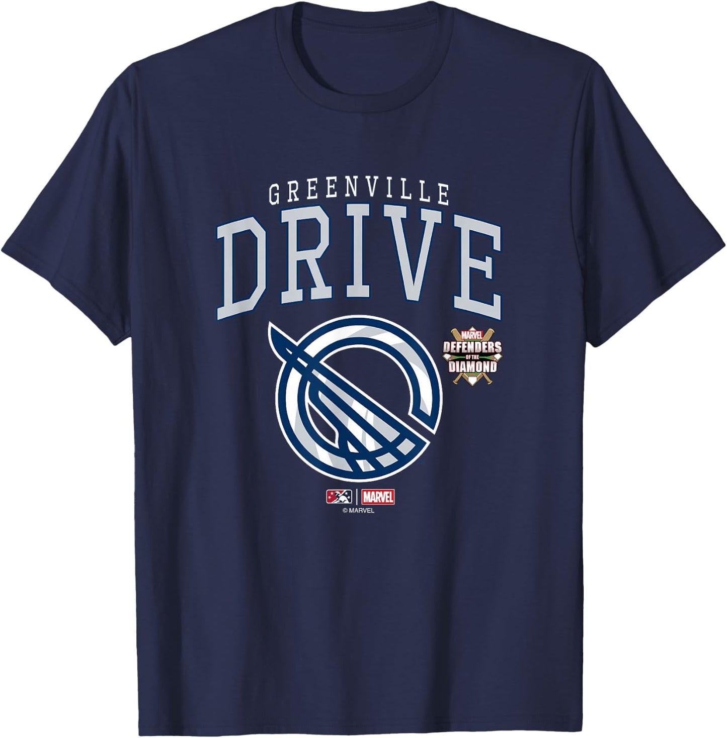 Marvel x MiLB Greenville Drive Big Chest Logo T-Shirt - T-Shirt | Navy