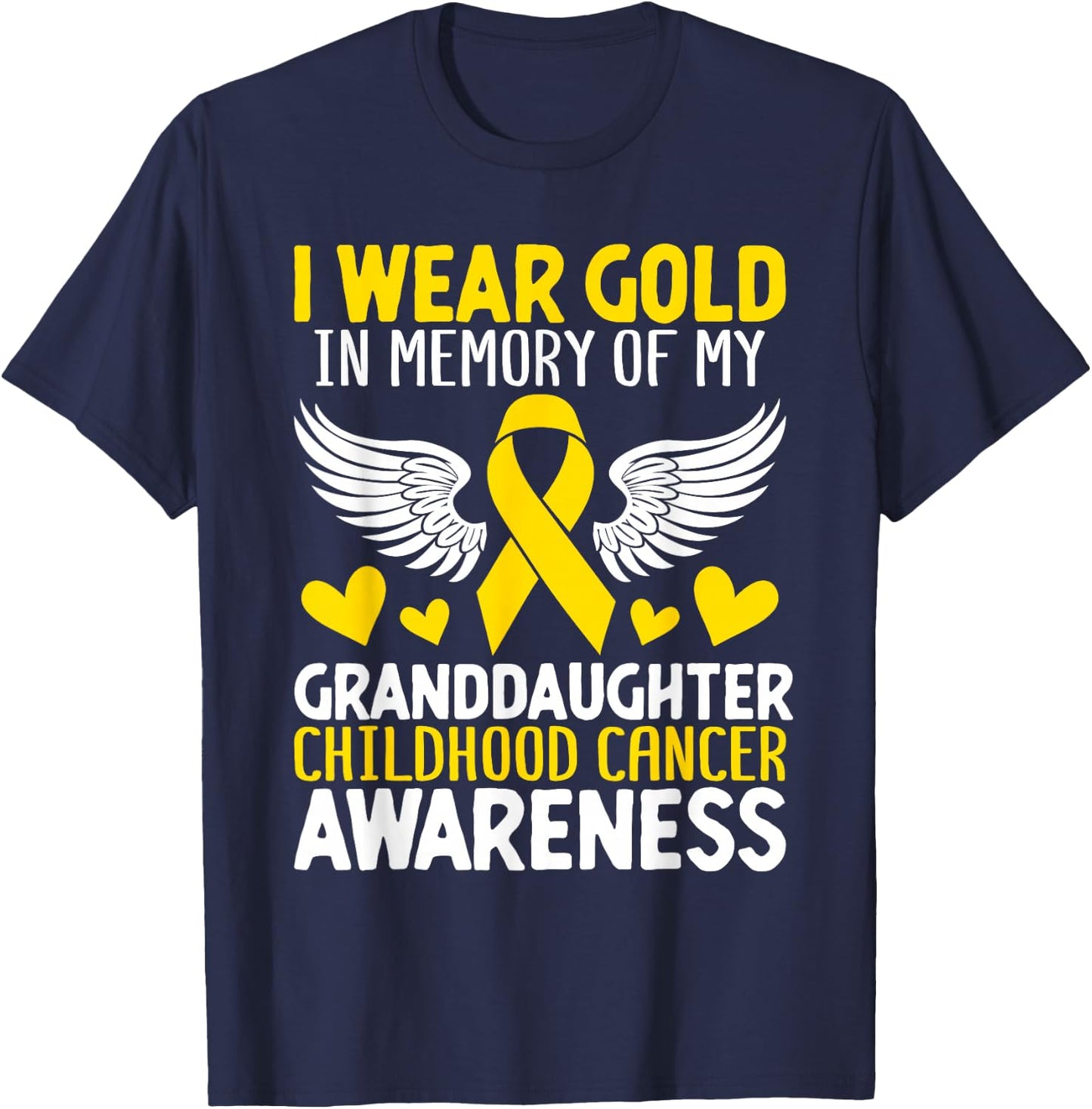 Childhood Cancer Granddaughter Childhood Cancer Awareness T-Shirt - T-Shirt | Navy