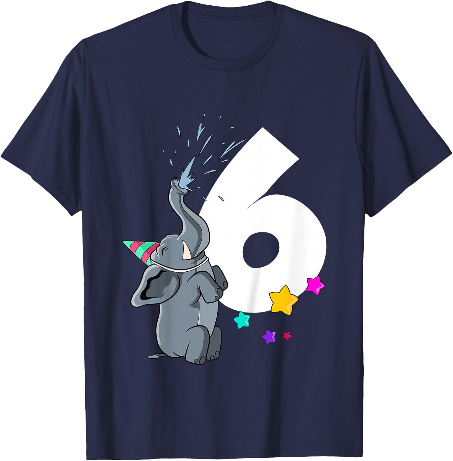 Kids Elephant 6th birthday 6 years old T-Shirt - T-Shirt | Navy