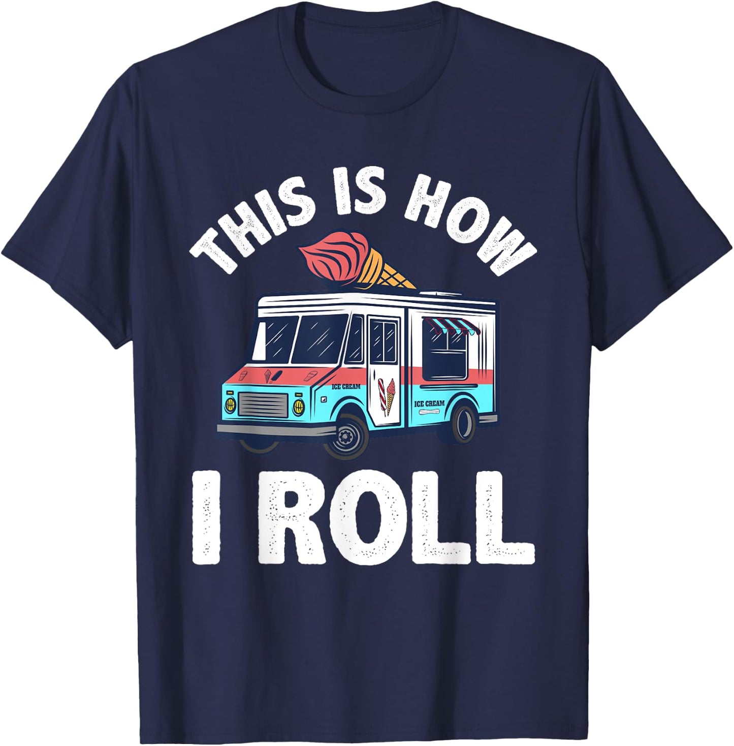 Cool Ice Cream Women Kids Ice Cream Lover Sprinkle T-Shirt - T-Shirt | Navy