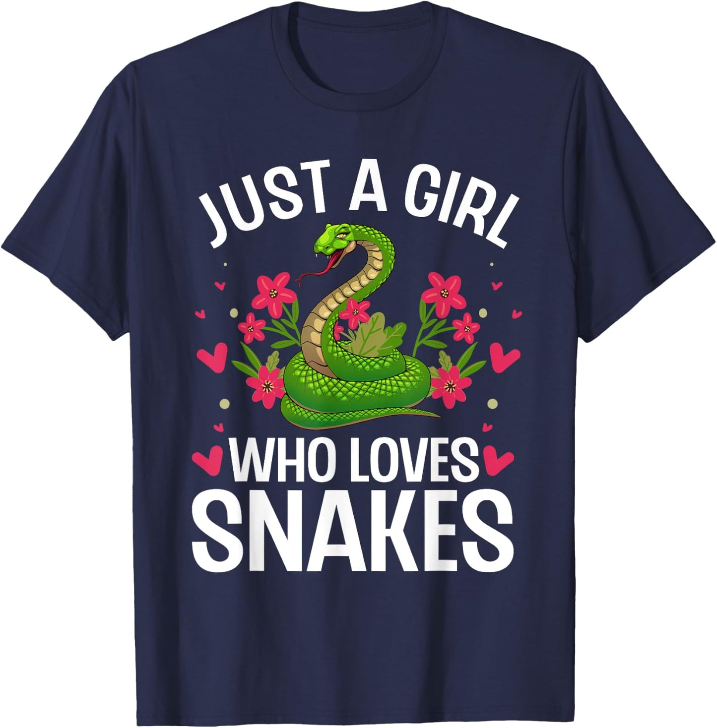 Funny Snake Design for Girls Women Snake Lover Kids Toddler T-Shirt - T-Shirt | Navy