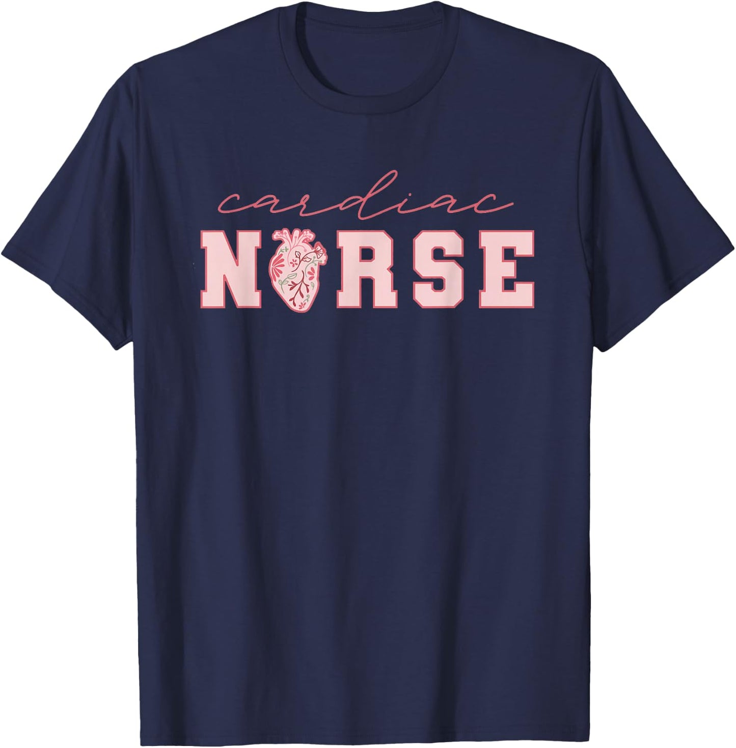 Cardiac Nurse Valentine's Day Telemetry Nurse CVICU Nurse T-Shirt - T-Shirt | Navy