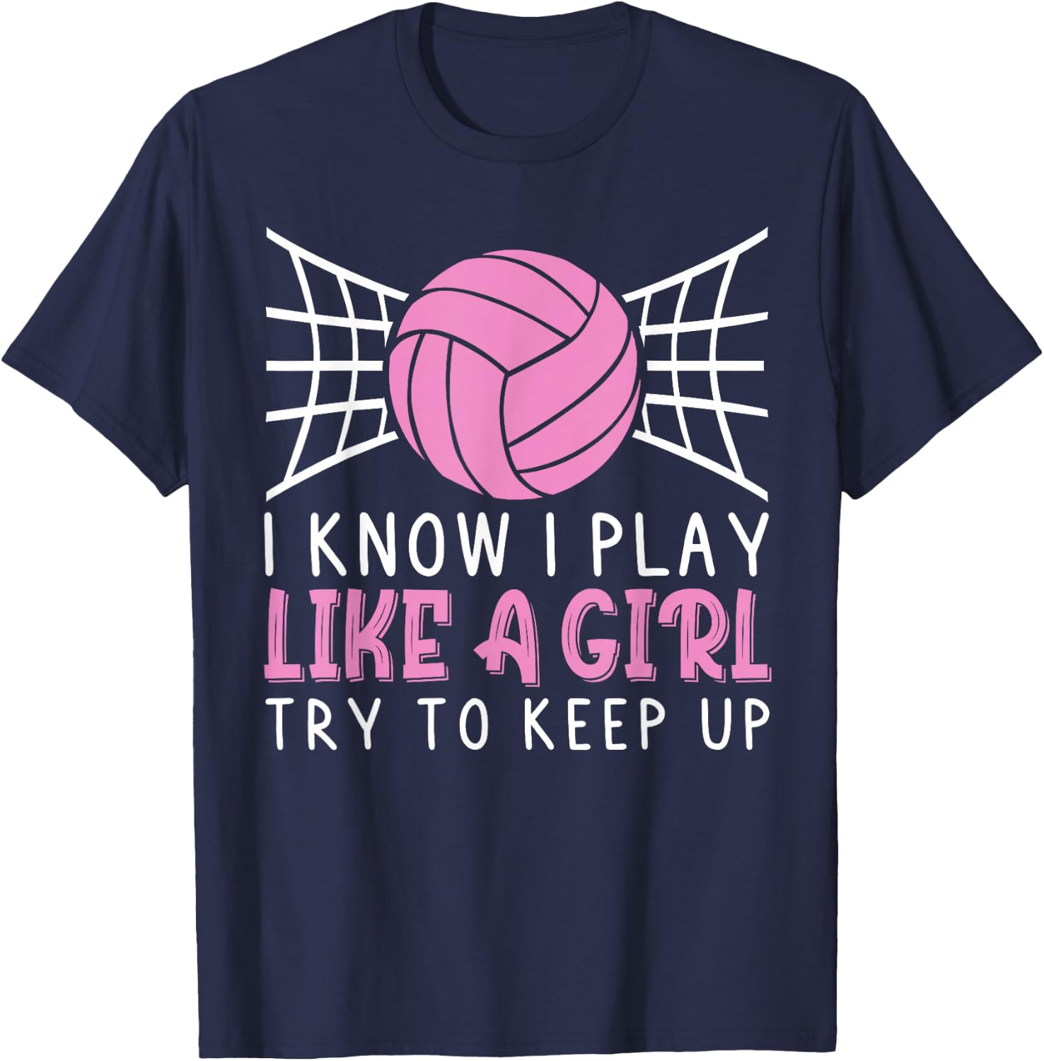 Funny Volleyball Design Girls Volleyball Player Small T-Shirt - T-Shirt | Navy