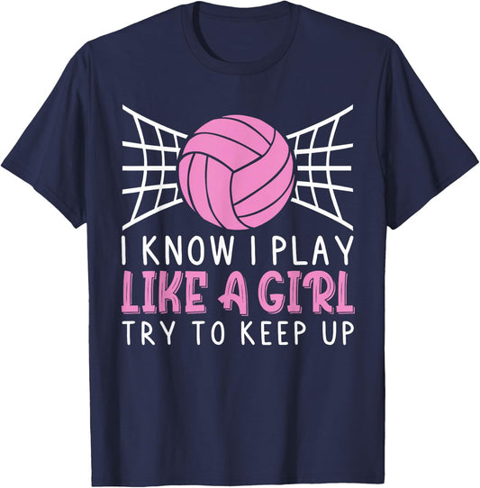Funny Volleyball Design Girls Volleyball Player Small T-Shirt - T-Shirt | Navy