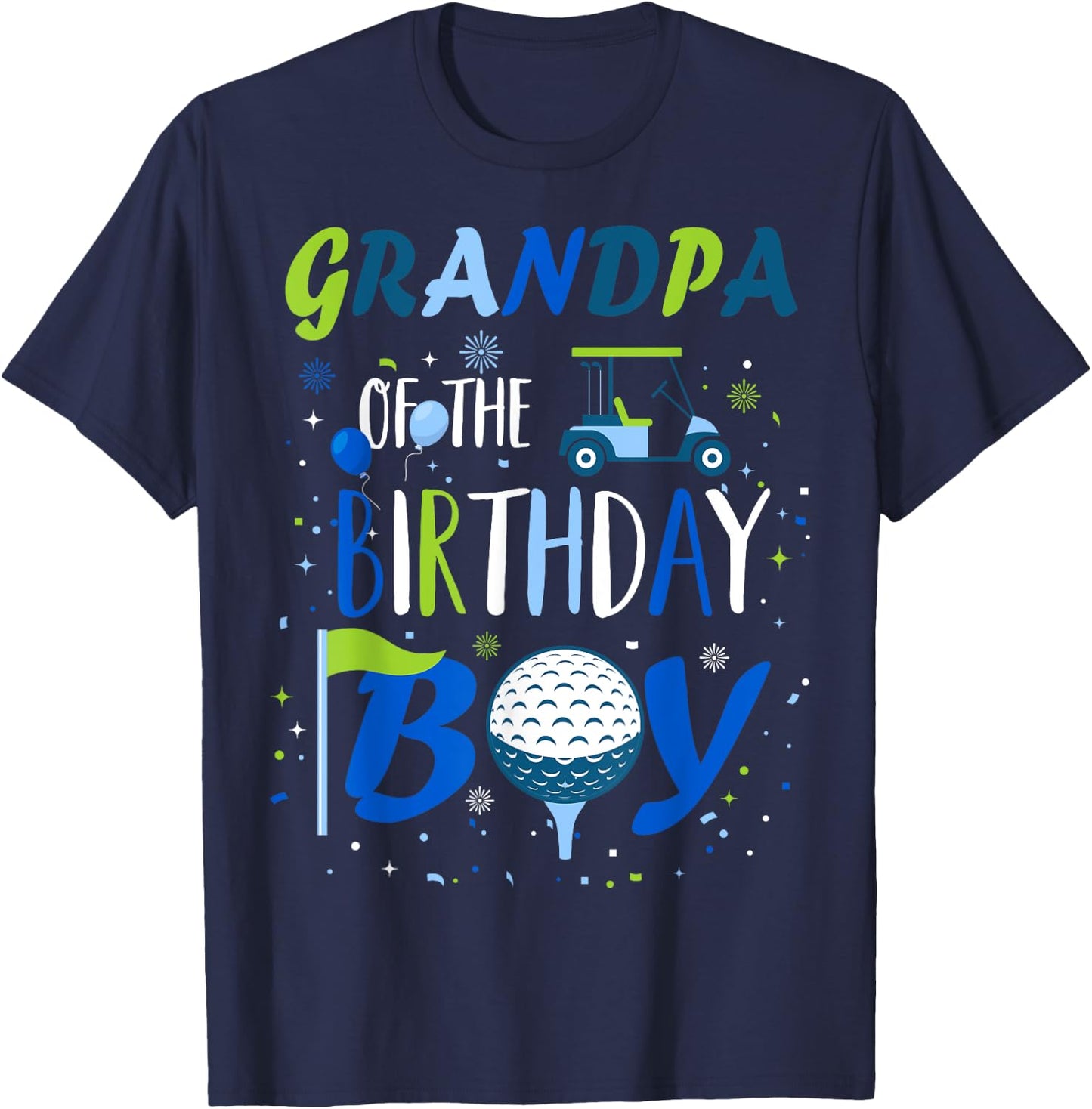 Grandpa of The Birthday Boy Hole in One Golf Sport Matching T-Shirt - T-Shirt | Navy