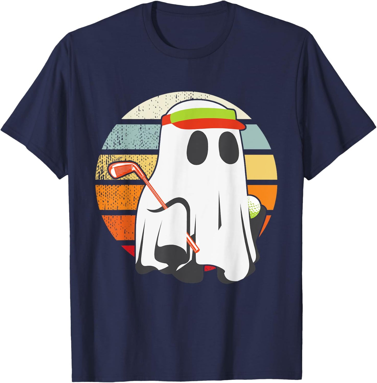 Funny Halloween Golfer Golf Ghost Men Women Kids Matching T-Shirt - T-Shirt | Navy