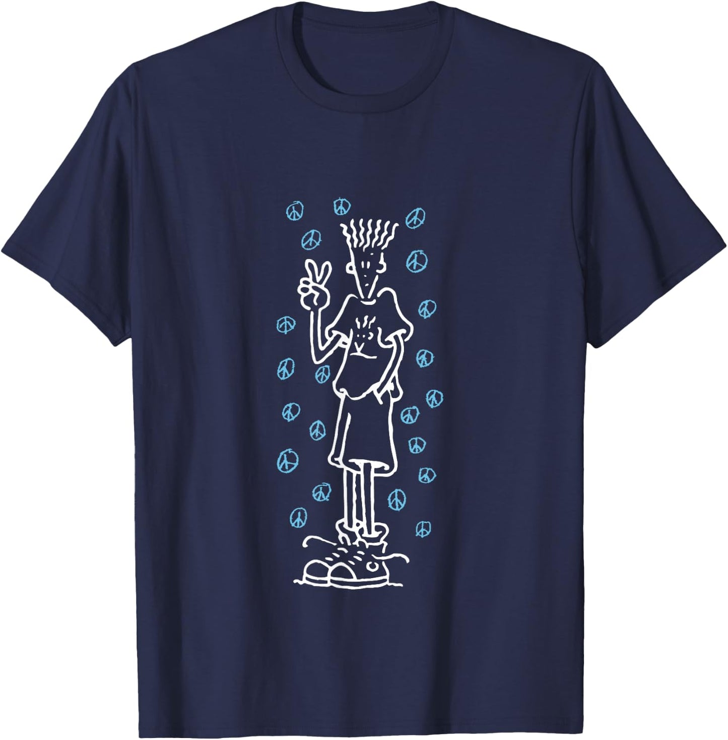 Fido Dido Multi Peace T-Shirt - T-Shirt | Navy