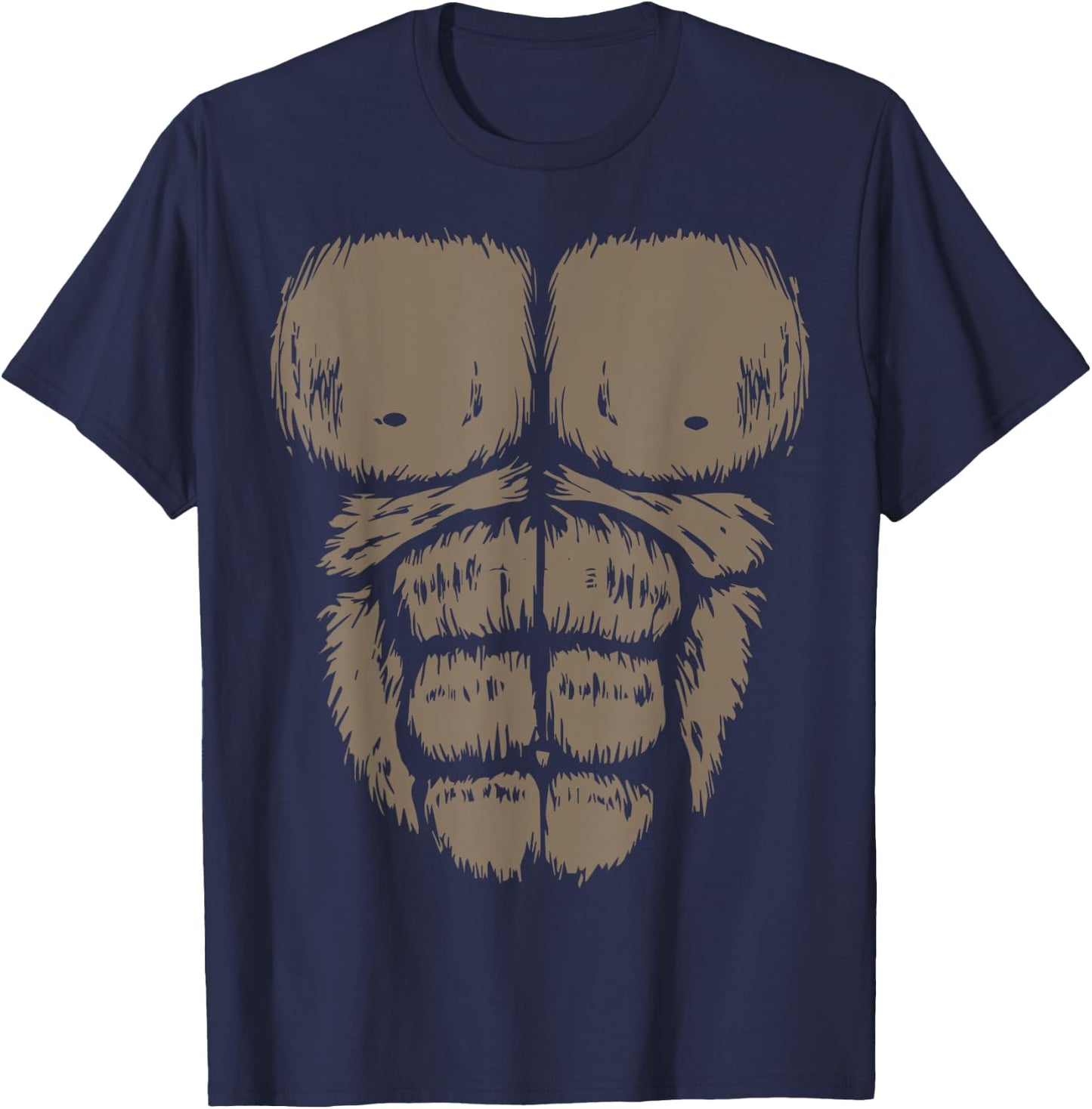Gorilla Monkey Belly Chest Costume DIY Halloween Matching T-Shirt - T-Shirt | Navy