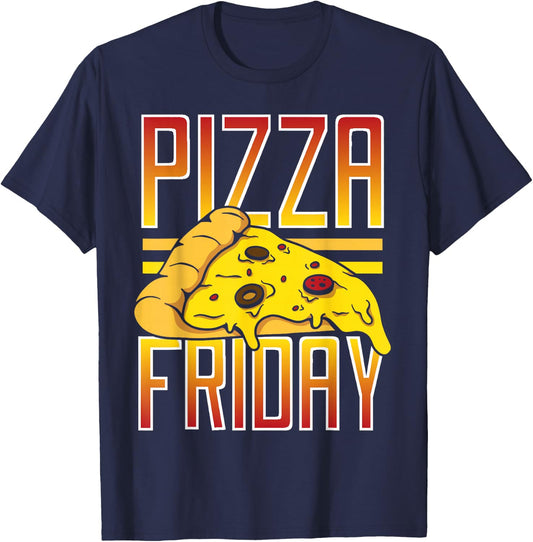 Pizza Friday Funny Food T-Shirt - T-Shirt | Navy