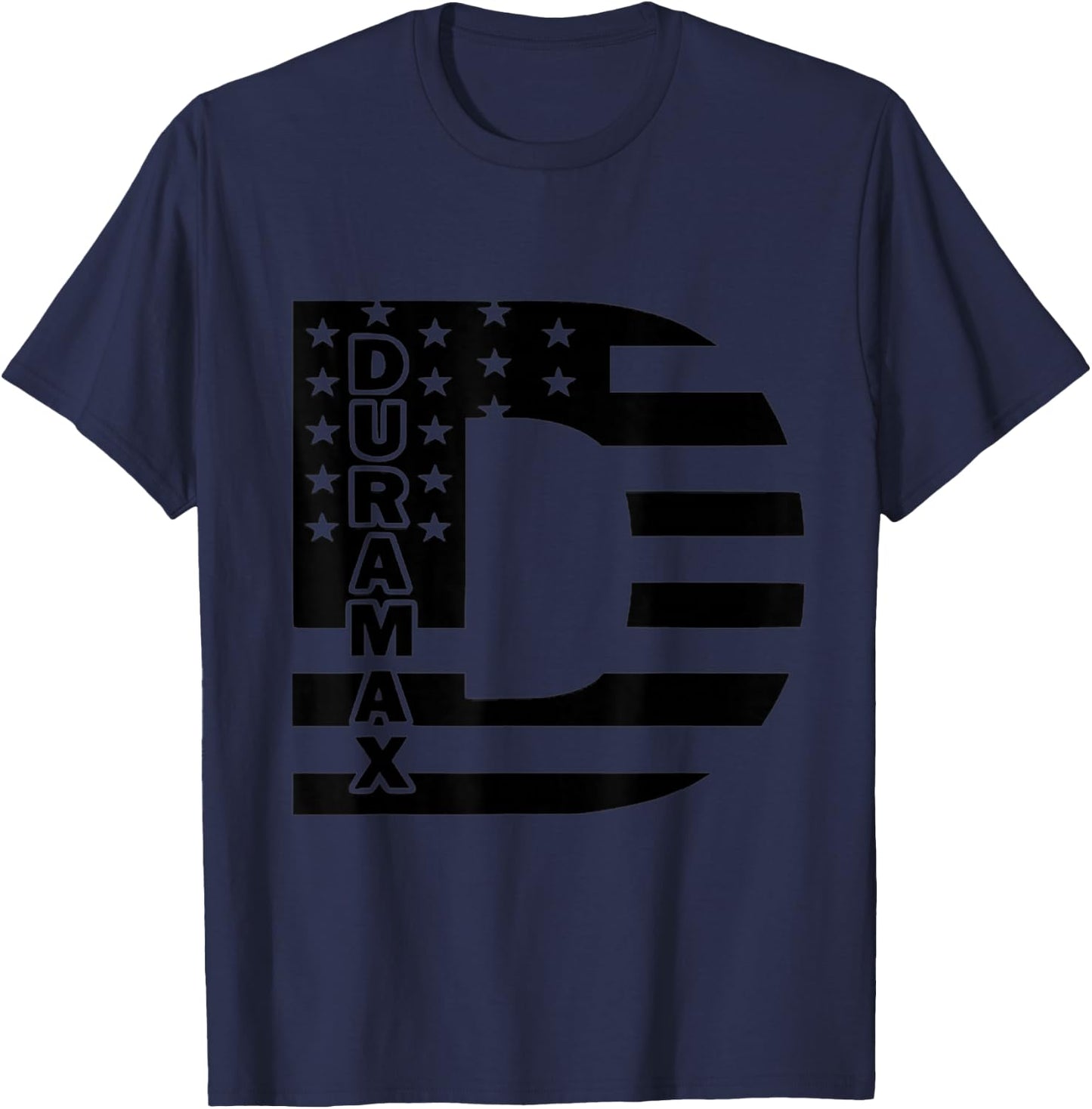 Duramax American Flag Shirt Diesel Truck Letter D USA T-Shirt - T-Shirt | Navy