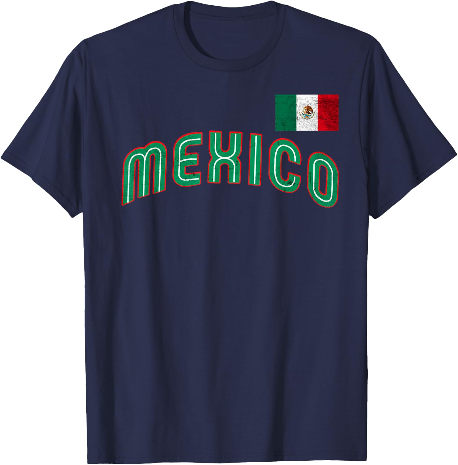 Mexican Baseball 2023 Player Mexico Pride Flag Baseball T-Shirt - T-Shirt | Navy