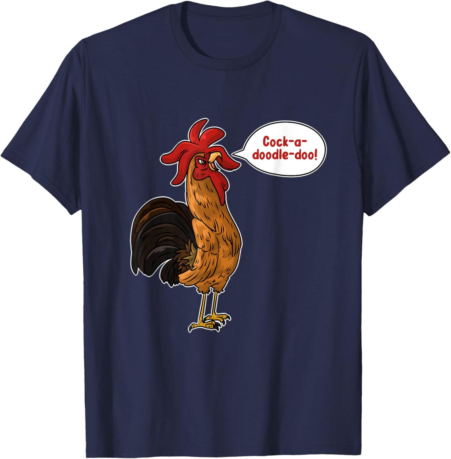 Cock-A-Doodle-Doo Chicken T-Shirt - T-Shirt | Navy