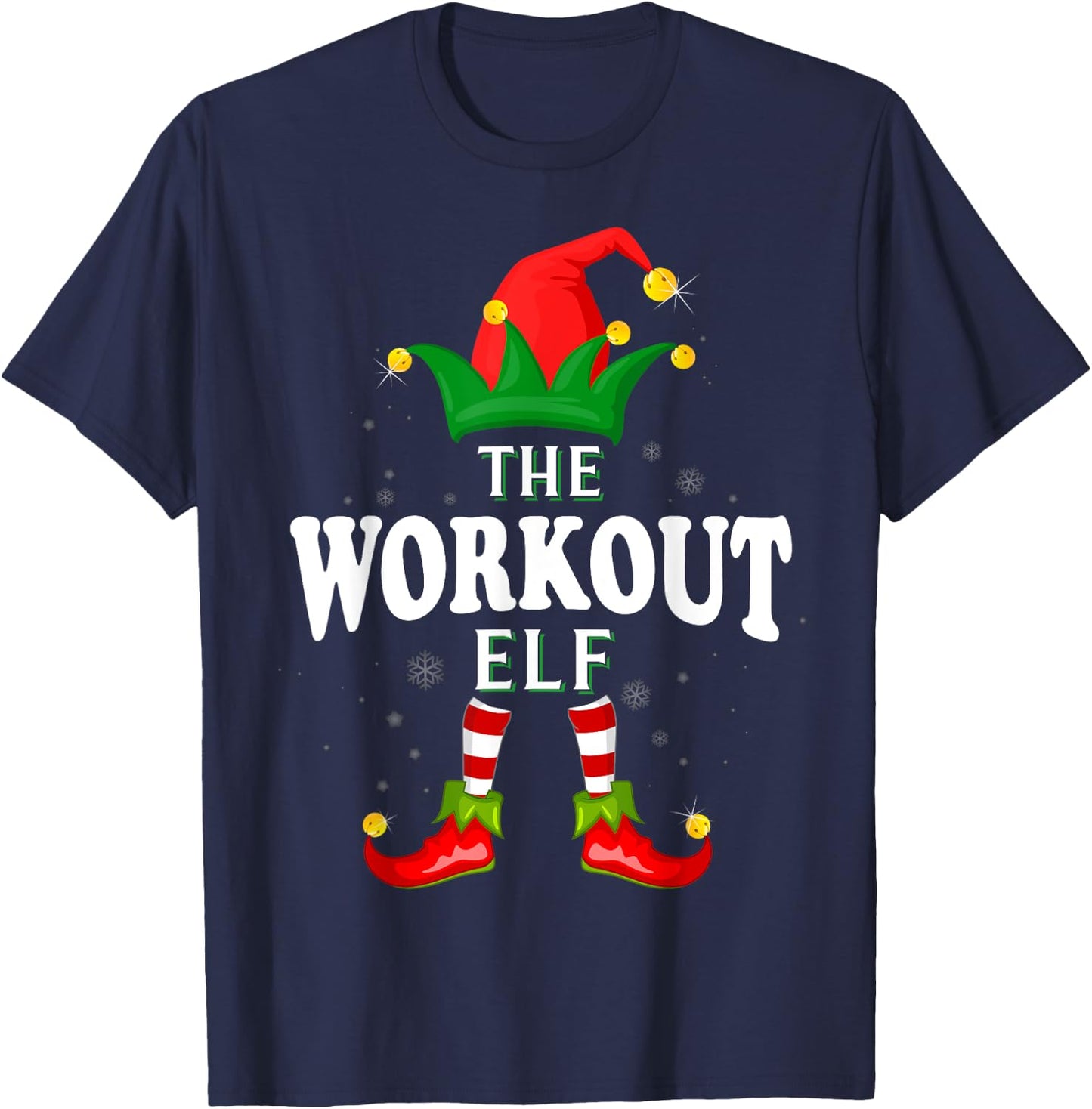 Xmas Workout Elf Family Matching Christmas Pajama T-Shirt - T-Shirt | Navy