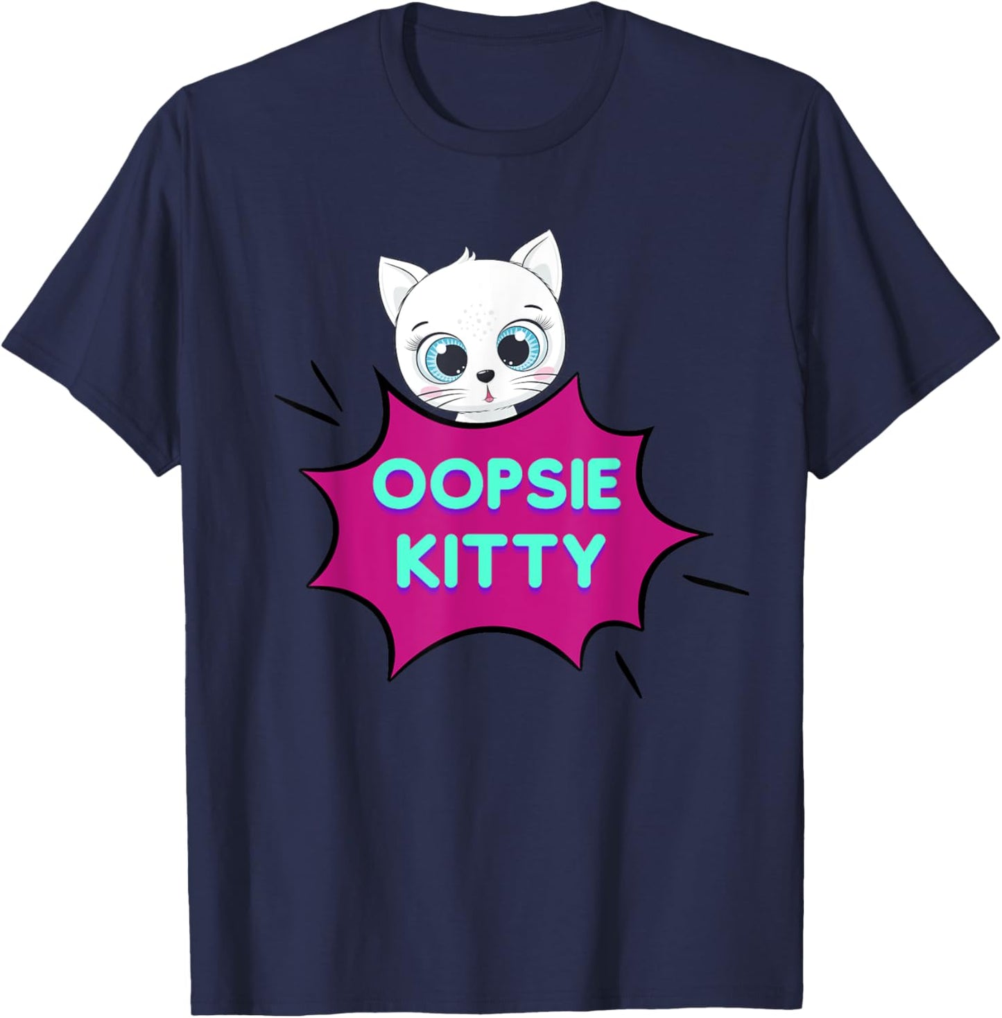 Oopsie Kitty T-Shirt - T-Shirt | Navy
