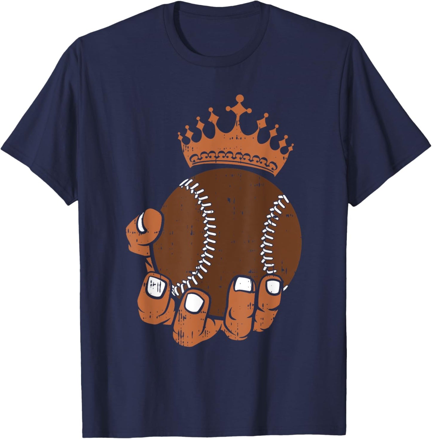 Melanin Baseball Black History Month Sport African American T-Shirt - T-Shirt | Navy