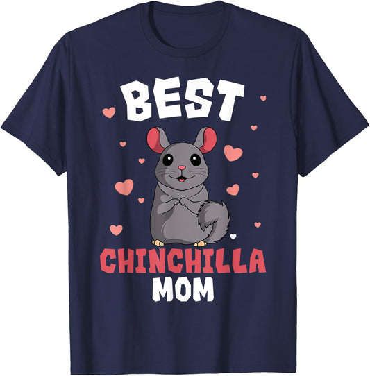 Chinchilla Mom Owner Pet Rodent Veterinarian Mother's Day T-Shirt - T-Shirt | Navy