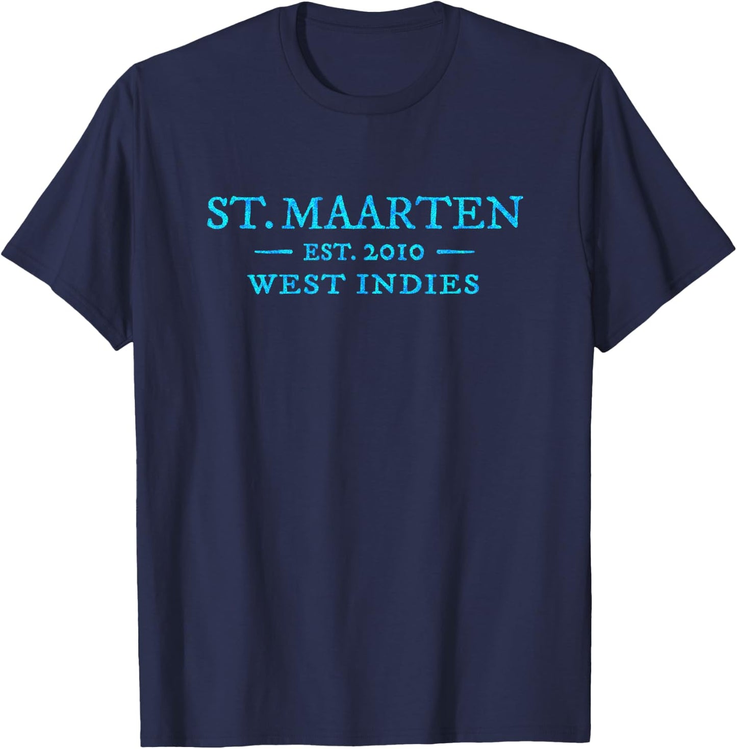 St Maarten Colorful Throwback Letter Souvenir T-Shirt - T-Shirt | Navy