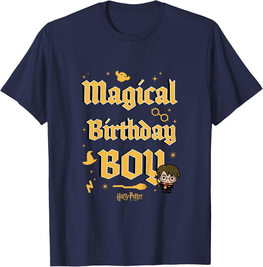 Kids Harry Potter Magical Birthday Boy Chibi Harry Poster Youth T-Shirt - T-Shirt | Navy