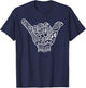 Polynesian Shaka Hand Art Men Women Hawaiian Tribal Tattoo T-Shirt - T-Shirt | Navy