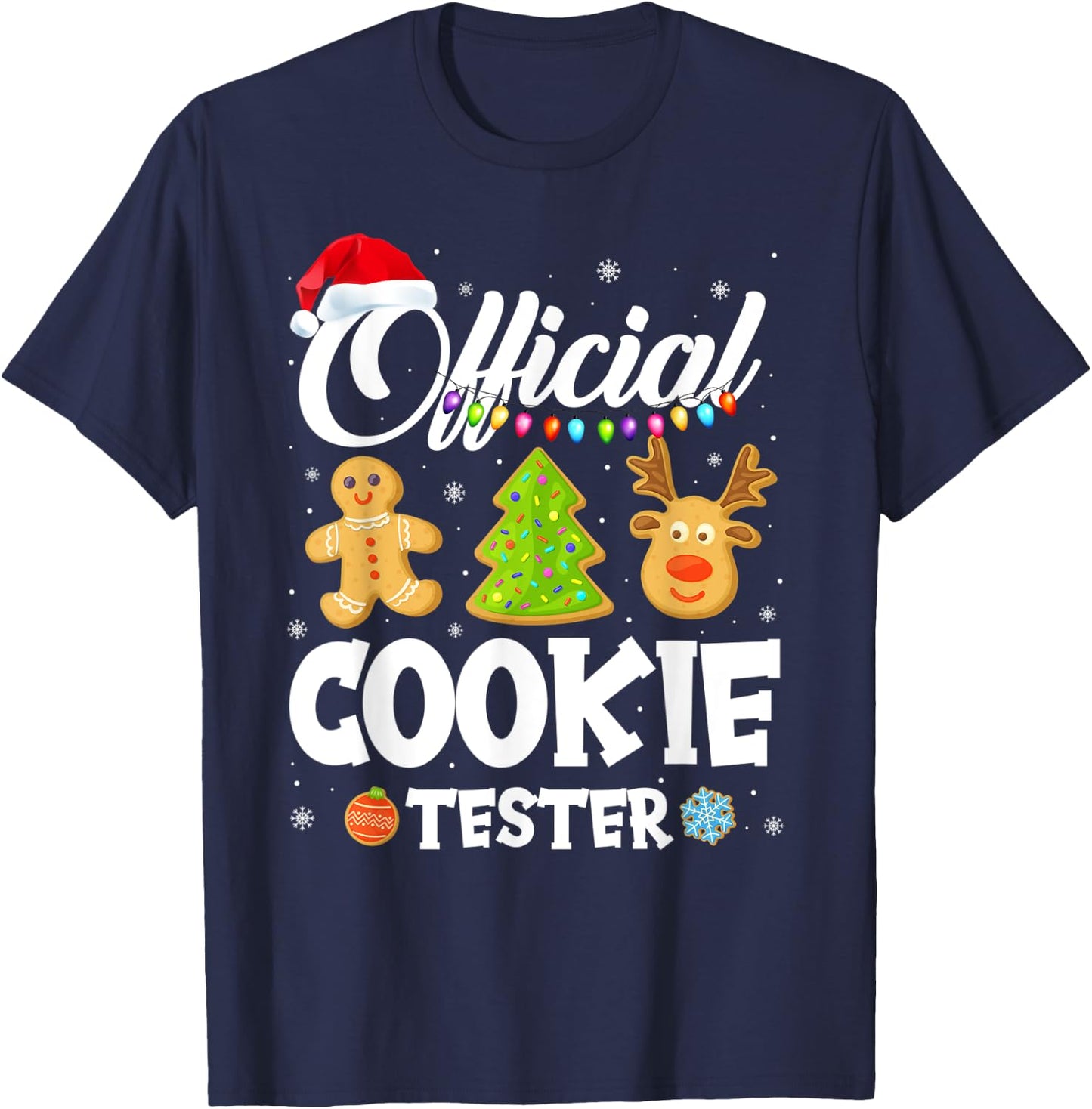 Official Cookie Tester Baking Crew Christmas Matching Family T-Shirt - T-Shirt | Navy