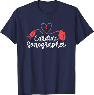 Cardiac Sonographer Heart Cardiac Sonography T-Shirt - T-Shirt | Navy