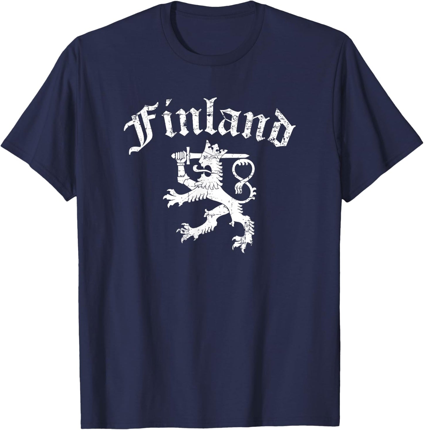 Finland Lion Symbol Finnish Pride T-Shirt - T-Shirt | Navy
