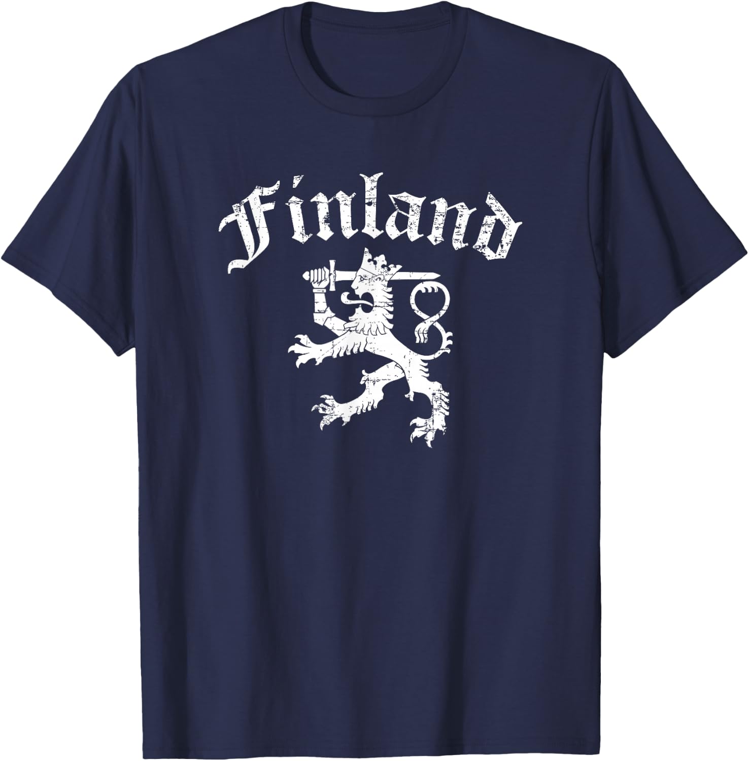 Finland Lion Symbol Finnish Pride T-Shirt - T-Shirt | Navy
